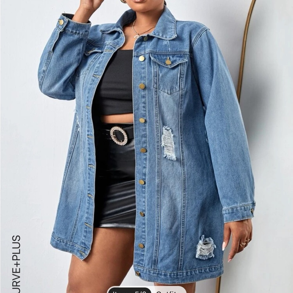 ✨NEW✨4xl Distressed Jean Jacket
